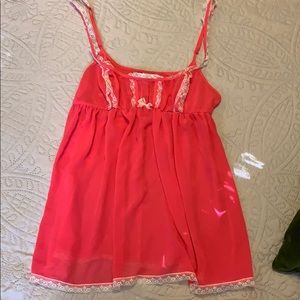 Coral babydoll top